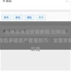 比特派钱包安装教程 比特派钱包多链资产管理技巧：全面攻略