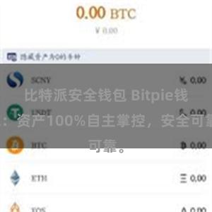 比特派安全钱包 Bitpie钱包：资产100%自主掌控，安全可靠。