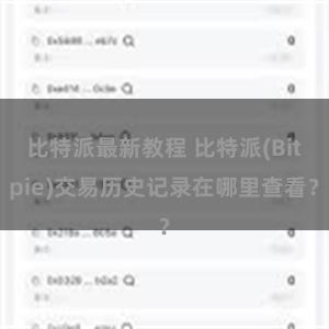 比特派最新教程 比特派(Bitpie)交易历史记录在哪里查看？