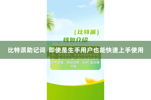 比特派助记词  即使是生手用户也能快速上手使用