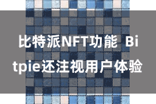 比特派NFT功能  Bitpie还注视用户体验